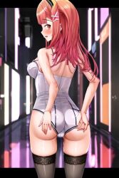 ai_generated back_view breasts female hololive hololive_dev_is ichijou_ririka looking_at_viewer looking_back regloss tagme thighhighs virtual_youtuber