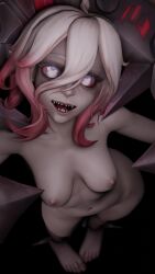 3d blender breasts breasts briar_(league_of_legends) feet female greyarea55 league_of_legends nude portrait riot_games smile solo white_eyes white_hair