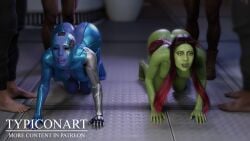 2girls 3d 3d_(artwork) 4boys all_fours alternate_version_available ass ass_focus bdsm big_ass big_breasts big_nipples big_thighs bimbo bimbo_body blender blender_(software) blender_cycles bondage collar doggy_style gamora guardians_of_the_galaxy happy marvel marvel_cinematic_universe marvel_comics naked naked_female naughty naughty_face nebula_(marvel) pet petplay prostitution sitting slave slavegirl slut submissive submissive_female thick_thighs thighs typiconart walking