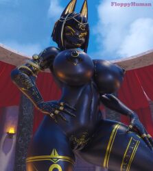 2023 3d 3d_(artwork) absurd_res ankh anthro anubian_jackal anubis anubis_(bom39) areola arm_markings armlet artist_name big_breasts biped black_body black_hair black_nails black_nose black_sclera bom39 breasts butt_from_the_front canid canine canis chain_jewelry chains claws closed_smile cloud colored_nails curtains digital_media_(artwork) egyptian exposure_variation eye_of_horus female finger_claws finger_ring floppyhuman genitals glistening glistening_breasts gold_(metal) gold_chain gold_jewelry gold_markings hair hand_on_hip hand_on_leg hand_on_thigh hi_res hieroglyphics huge_breasts jackal jewelry leg_markings light lighting looking_at_viewer looking_down looking_down_at_viewer mammal markings mouth_closed nails navel nipple_piercing nipple_ring nipples nude outside piercing portrait pose pubic_tattoo pupils pussy ring_piercing side_boob sky slit_pupils smile solo teeth thick_thighs thigh_markings three-quarter_portrait three-quarter_view yellow_eyes