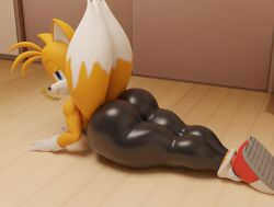 1boy 3d anthro back_view background behind_view big_ass big_butt douuuod fat femboy feminine_tails fox furry huge_ass huge_butt male miles_prower sonic_(series) sonic_the_hedgehog_(series) tagme tails tails_the_fox thick_thighs yellow_fur