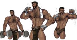 1boy 2023 abs armpit_hair bara bara_tits barazoku beard big_bulge body_hair bulge castlevania castlevania_(netflix) castlevania_nocturne facial_hair hairy_chest hairy_male hi_res highres huge_bulge human jackray85674939 loincloth male male_nipples male_only manly mizrak muscles muscular_male mustache no_visible_genitalia pecs penis_bulge penis_outline solo solo_male soul_patch sweat sweating