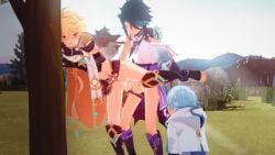 3boys 3d aether_(genshin_impact) ahe_gao anal anal_sex animated blonde_hair blush boots chongyun_(genshin_impact) crop_top cumming exhibitionism femboy gay genshin_impact hoyoverse liyue looking_pleasured male male/male mihoyo mp4 no_sound outdoors peace_sign pleasure_face public rough_sex squirting standing tagme teal_hair video voyeur xiao_(genshin_impact) yaoi