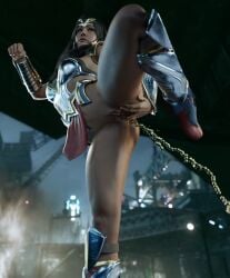 1girls 3d 3d_(artwork) 3d_model blender blender_(software) bottomless dc dc_comics diana_prince injustice injustice_2 kicking looking_at_another netherrealm_studios pee_stream peeing public_exposure pussy raised_leg spread_legs spread_pussy urine wonder_woman wonder_woman_(injustice) wonder_woman_(series)