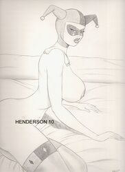 1girls 2010 batman:_the_animated_series batman_(series) big_breasts breasts dc_comics dcau female female_only harley_quinn harley_quinn_(classic) henderson human nipples nude sketch solo