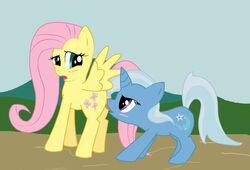 equine female fluttershy_(mlp) friendship_is_magic horse my_little_pony pegasus pony proteus_iii smooth_skin trixie_(mlp) unicorn