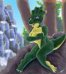 2011 anthro charlene_sinclair covering_breasts dinosaurs_(series) female jim_henson muppets outdoors tagme tiquitoc