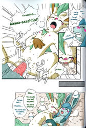 blush comic cum doujinshi eeveelution female flat_chested glaceon kemono leafeon male mikazuki_karasu nintendo nipples penis pokemon pokemon_(species) pussy sex translated video_games