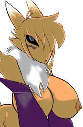 anthro black_sclera breasts color digimon female female_only fur furry nude renamon rhemora solo tagme