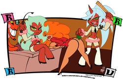 crossover curly_hair dimsumboy22 him kneesocks_daemon panty_&_stocking_with_garterbelt powerpuff_girls red_skin redhead sara_bellum scanty_daemon turk128