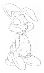 anthro brainsister buster_bunny fur furry male male_only mammal rabbit solo tagme tiny_toon_adventures