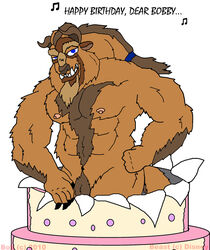 anthro beast beast_(disney) beauty_and_the_beast bob brown_fur disney front_view male male_only muscular_male nipples standing tagme