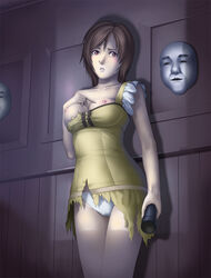 breasts brown_hair deep_rising fatal_frame flashlight panties ruka_minazuki tagme torn_clothes