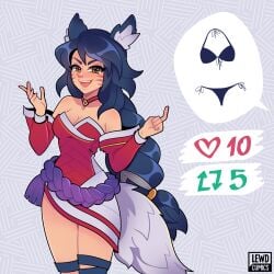 ahri animal ear female league_of_legends lewdcumics strip_game