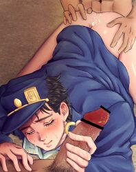3boys anal bar_censor censored_penis gay jojo's_bizarre_adventure jotaro_kujo male male/male/male male_only mmm_threesome penetration penis stardust_crusaders textless textless_version threesome yaoi