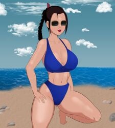 1girls avatar_legends avatar_the_last_airbender azula beach bikini blue_bikini female female_only fire_nation g3mma portrait questionable solo