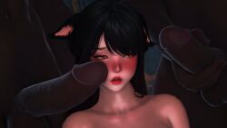 3d cock dark-skinned_male dark_skin female final_fantasy final_fantasy_xiv interracial kawaii_awww resisting tagme