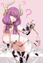 ? alternate_breast_size animal_print arm_support asanagi aura_(sousou_no_frieren) barcode bell_collar big_breasts bikini braided_hair braided_twintails braids breasts cattletag collar condom_wrapper confusion cow_ears cow_girl cow_horns cow_print cow_print_thighhighs cow_tail cowbell curved_horns defeat defeated defeated_villainess demon demon_girl demon_horns dominated domination elbow_gloves enslaved fang female female_only femsub fingerless_gloves horn_piercing horned_female horned_humanoid horns huge_breasts imminent_sex large_ass large_breasts light-skinned_female long_gloves long_hair looking_at_viewer magenta_hair micro_bikini mind_control personality_change pink_hair purple_hair purple_hair_female question_mark scale scales_of_obedience simple_background single_fang sitting_on_bed skimpy smile smiling smiling_at_viewer smug smug_expression smug_face smug_smile solo sousou_no_frieren submissive_female tag thick_thighs thigh_gap thighhighs utter_domination victim_girls wide_hips