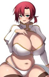 big_breasts blush boudica_(fate) boudica_(fate/grand_order) chubby chubby_female curvaceous curvy curvy_body curvy_female curvy_figure fate/grand_order fate_(series) huge_breasts imuzi large_breasts looking_at_viewer red_hair thick thick_thighs thighs white_background