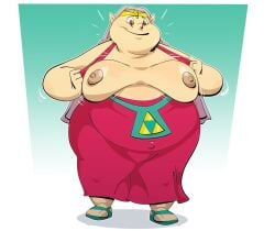 bbw big_areola big_breasts breasts fat impa impa_(oracle_series) jodero old_woman oracle_of_ages plump tagme the_legend_of_zelda thick_thighs