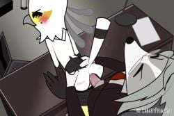 2d aggressive_retsuko anal anal_sex animated animated_gif anthro anthro_on_anthro canaryprimary clothed_female clothed_sex director_himuro femsub furry furry_only male/female maledom no_humans no_panties office penetration penis sanrio secretary_washimi sex tagme unfinished