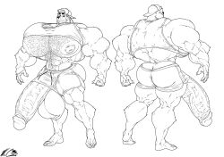 bodybuilder boner erection furry hyper hyper_balls hyper_cock hyper_genitalia hyper_penis hyper_testicles male male_only monochrome mr_canvas muscles muscular muscular_arms muscular_male muscular_thighs solo solo_male