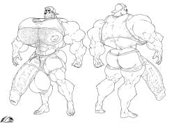 bodybuilder boner erection furry hyper hyper_balls hyper_cock hyper_genitalia hyper_penis hyper_testicles male male_only monochrome mr_canvas muscles muscular muscular_arms muscular_male muscular_thighs solo solo_male