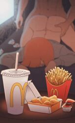 1boy 1girls big_ass booty dad_(japanese_mcdonald's_commercial) derpixon food head_down_ass_up mcdonald's mom_(japanese_mcdonald's_commercial) straight taken_from_behind yoru_mac