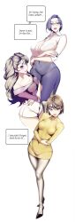 3girls blonde_hair blue_eyes brave_new_world brown_hair cleavage curvaceous drill_hair glasses jin_seo-rin kim_mi-jung large_breasts long_hair milf na_so-ri pantylines purple_eyes purple_hair short_hair small_breasts twintails wide_hips yoongonji