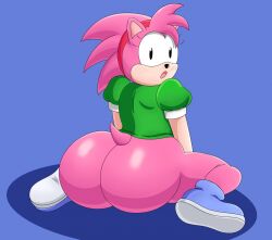 1girls amy_rose anthro ass blush blush_lines bottomless bottomless_female classic_amy_rose female female_focus female_only furry hairband hedgehog hedgehog_humanoid hips large_ass looking_back mechspazer pink_fur pink_hair sega shocked shocked_expression shoes sitting sonic_(series) sonic_cd sonic_the_hedgehog_(series) thick_thighs thighs wide_hips