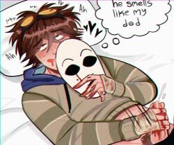 blood blood_stain clothes creepypasta hahadit_ handjob hohorny horny marble_hornets masky masturbation smile solo solo_male ticci_toby ticcimask twink