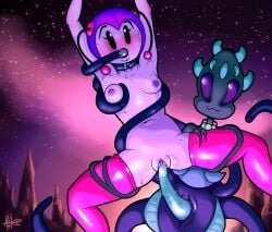 1futa 1girls alien_girl alien_humanoid ass cephla_(naq) naq nebula nebula_(naq) nebula_and_quasar nebulanaq purple_skin queen_celpha tentacles thrusting_into_pussy