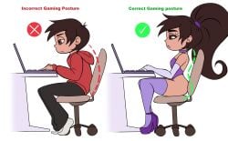 ass ass_expansion before_and_after bimbo bimbo_body bimbofication bimbofied breast_expansion breasts choker computer correct_gaming_posture_(meme) desk femboy feminization gaming_chair gender_transformation genderswap genderswap_(mtf) hair_growth high_heels huge_ass leotard lip_expansion male marco_diaz mtf_transformation princess_marcia princess_marco rule_63 sitting slemka small_breasts star_vs_the_forces_of_evil thick_thighs thigh_expansion thighhighs transformation wide_hips