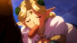 1boy 1boy1girl 1girls animated big_penis blonde_hair blowjob blush braid breasts censored censored_penis cleavage clothed clothing earrings elf elf_ears elf_female elf_girl elf_queen ephildis_agraliel erect_penis eyebrows eyelashes fellatio female green_eyes hair_ornament hands_on_penis holding holding_penis huge_cock human insertion interspecies kissing kissing_penis kneeling kyonyuu_elf_oyako_saimin large_penis light-skinned_female light_skin male male/female male_human/female_elf mosaic_censoring one_eye_closed oral oral_insertion oral_penetration oral_sex pale-skinned_female penis pointy_ears queen saliva saliva_trail standing sucking sucking_penis