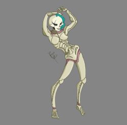 armored_female female female_only grim_reaper monster_girl_(genre) skeleton slim_girl taller_girl