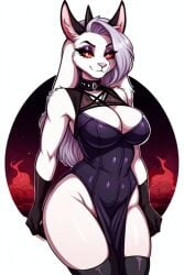 2d ai_generated bards_checklist color female furry furry_only fusion helluva_boss loona_(helluva_boss) solo tagme tight_clothing toriel toriel_(underfell) underfell undertale undertale_(series)