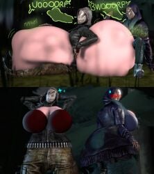 2girls 3d 3d_(artwork) absorption absorption_vore ambiguous_prey ass ass_expansion big_ass big_breasts big_butt blush breast_bigger_than_head breast_expansion breasts burp burping butt_expansion cipherfie dbd dead_by_daylight digestion embarrassed female_pred happy huge_breasts julie_(dead_by_daylight) julie_kostenko mask masked masked_female multiple_prey oral_vore post_digestion post_vore same_size_vore soft_vore squirming squirming_gut struggling struggling_prey susie_(dead_by_daylight) the_legion unwilling_prey video_game_character video_games vore vore_belly willing_pred