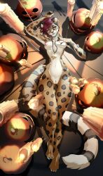 anthro candle cheetah felid feline female hi_res mammal nikki_kofi ruusen slim solo