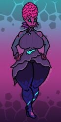 1girls blue_eyes fortnite herald herald_(fortnite) huge_ass huge_thighs humanoid large_breasts pink_hair plant_humanoid pointy_ears purple_skin small_waist tagme the_herald_(fortnite)