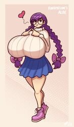 aloe_(kingmelon) big_breasts breasts glasses huge_breasts large_breasts lucy_fuchs massive_breasts purple_hair tagme