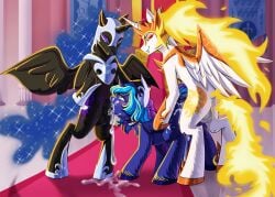 alicorn armor balls black_body black_feathers black_fur blue_eyes blue_sclera bodily_fluids cum cum_in_mouth cum_in_pussy cum_inside cutie_mark daybreaker_(mlp) equid equine fan_character fangs feathered_wings feathers female_penetrated feral feral_on_feral feral_penetrated feral_penetrating feral_penetrating_feral fire flaming_hair flaming_tail friendship_is_magic fur futanari genital_fluids gynomorph gynomorph_penetrating gynomorph_penetrating_female hasbro helmet hooves horn horse intersex intersex_penetrating intersex_penetrating_female mammal my_little_pony nightmare_moon_(mlp) penetration penis penis_in_mouth pony princess_celestia_(mlp) princess_luna_(mlp) puke-o purple_body purple_fur pussy red_sclera shoes tail white_body white_feathers white_fur wings yellow_eyes