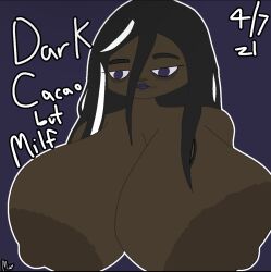 breasts cookie_run dark-skinned_female dark_cacao_cookie dark_hair dark_skin hyper_breasts nsfwmyka rule_63