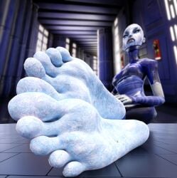 1girls 3d alien asajj_ventress bald_female barefoot feet female female_only femdom foot_fetish giantess macro size_difference star_wars stickywickets the_clone_wars:_season_four