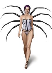 corset high_heels lingerie lingerie_only panties prin_the_predator spider_girl spider_legs strutting vanrichten