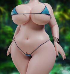 1girls 3d areolae bbw belly big_ass big_breasts bikini blender blender_(software) blizzard_entertainment bottom_heavy breast_press breast_squeeze chubby chubby_female cleavage cleavage_overflow eye_contact female female_only huge_breasts jungle large_breasts looking_at_viewer low-angle_view mei_(overwatch) micro_bikini muffin_top nipples overflowing_breasts overwatch overwatch_2 overweight overweight_female plump pose pubic_hair pubic_hair_peek shiny_skin skindentation solo swimwear theduudeman thick thick_thighs thighs tight_clothing voluptuous wide_hips