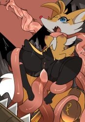 adventure_fox_(biosbunny) braixen breasts canid canine cave exposed_breasts female feral fox generation_6_pokemon genitals hi_res hybrid luuriolu mammal mimic mimic_chest money_bag nintendo penetration pokemon pokemon_(species) pussy sex shocked shocked_expression solo tentacle tentacle_penetration tentacle_sex vaginal_penetration vaginal_penetration