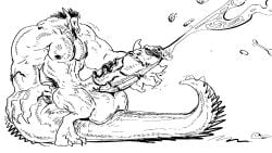 16:9 dragon hi_res hyper kobold kobold_orion koboldorion monochrome muscular orion widescreen