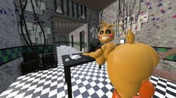 animatronic ass beakless big_ass big_breasts big_butt big_penis cute cute_fangs doggy_style duo erection faceless_character faceless_human faceless_male female female_on_human female_penetrated from_behind from_behind_position genitals human human_penetrating human_penetrating_female human_penetrating_robot male/female penetration penis rear_view robot sex thick_thighs yellow_body