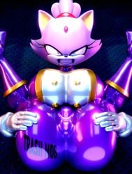 3d 3d_(artwork) angry big_ass big_breasts big_butt blaze_the_cat body_writing cameltoe cat_ears cat_humanoid cat_tail catgirl corruption degradation full_body_suit furry furry_only hands_on_ass latex latex_suit legs_apart legs_over_head legs_up meat_corps mobian_(species) palisal princess puffy_pussy purple_body purple_fur pussy pussy_juice pussy_juice_drip pussy_visible_through_clothes small_waist sonic_(series) sonic_the_hedgehog_(series) submissive submissive_female teeth_clenched teeth_showing voluptuous voluptuous_female writing_on_ass writing_on_body