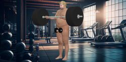 1boy 3d bob_(tekken) fat fat_ass fat_man grinding gym lifting lifting_weights lifting_with_penis male male_only penis solo tekken tekken_7 weightlifting xnalara xps